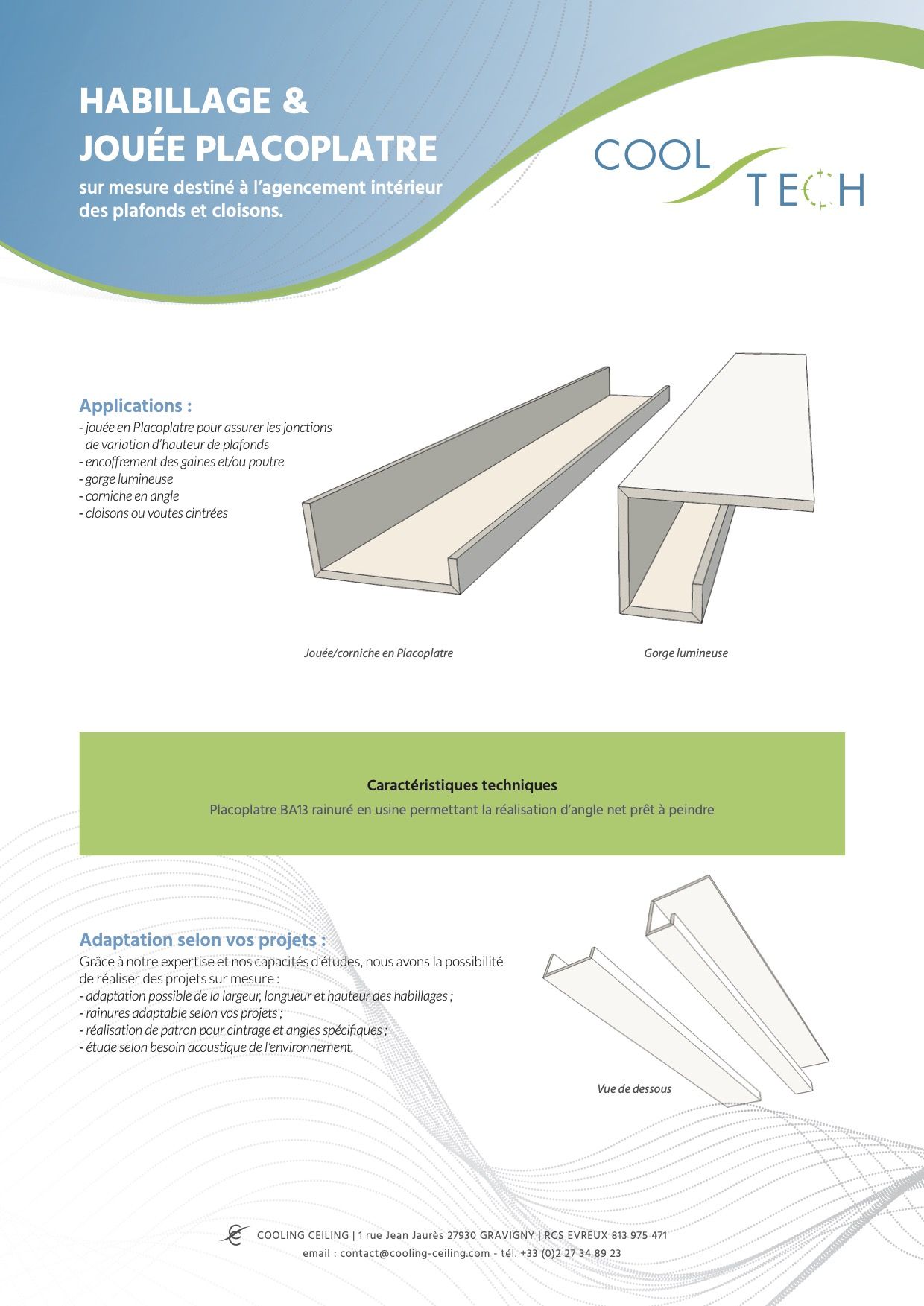 COOLTECH Habillage jouée placoplâtre